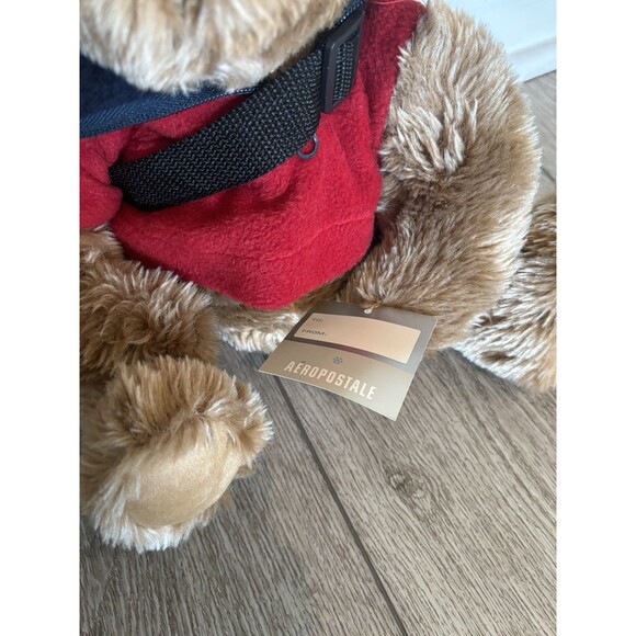 Aeropostale Teddy Bear Plush Aero Red Zip Up Fleece, Messenger Bag Vintage NWT - Picture 3 of 5